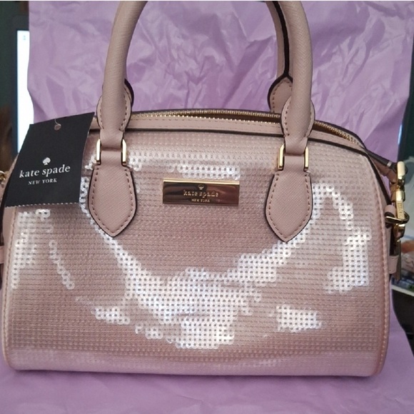 kate spade Madison Satin Sequins Small Dolly Duffle Crossbody NWT $379 - Picture 1 of 15